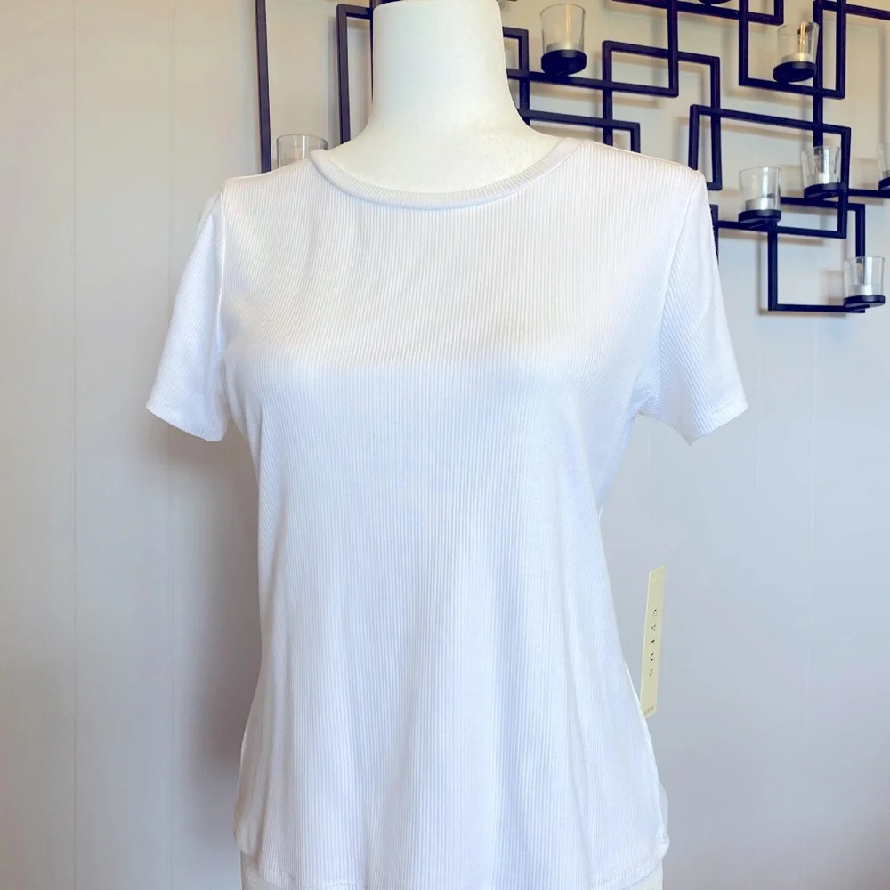White Cyrus ribbed tee - Picture 1 of 4